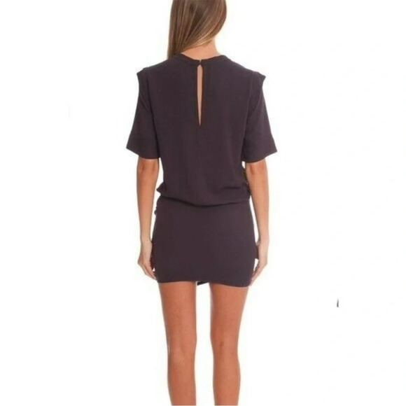 IRO Amanda Dark Purple Draped Crepe Mini Dress Sz 40 US Sz L - Picture 2 of 8